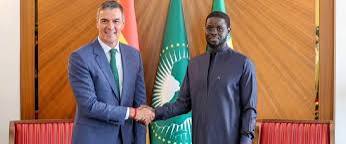 Pedro Sanchez, premier ministre espagnol et Le président sénégalais Bassirou Diomaye Faye